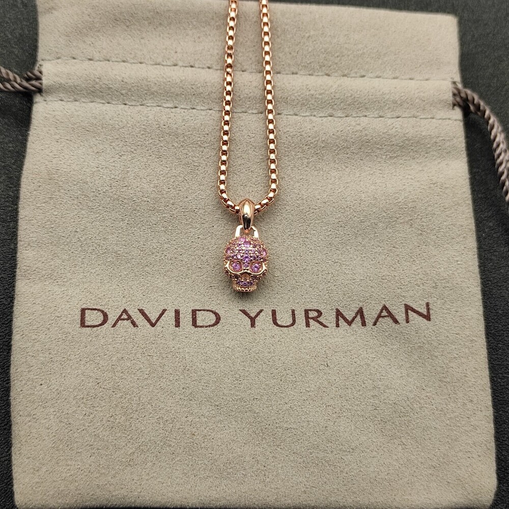 David Yurman Gulu Head Pink Diamond Necklace